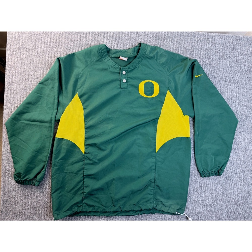 Nike Oregon Ducks Windbreaker Jacket Mens Large Green Pullover Nike Team Y2K L